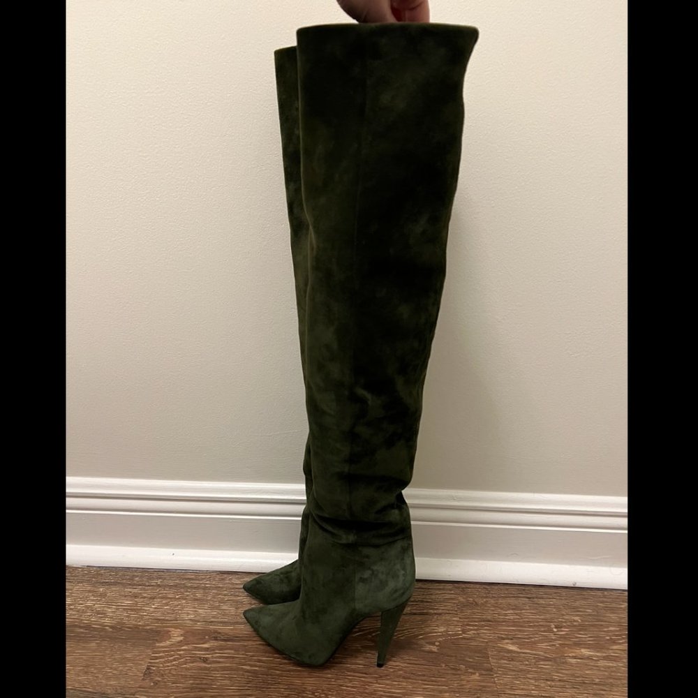 Saint Laurent Era 110 Boot in Military Green Cachemire